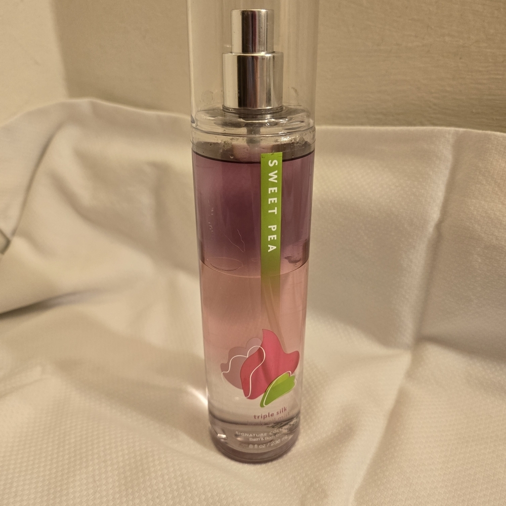 New Bath & Body Works Sweet Pea Triple Silk Body Oil Mist 8 Fl Oz